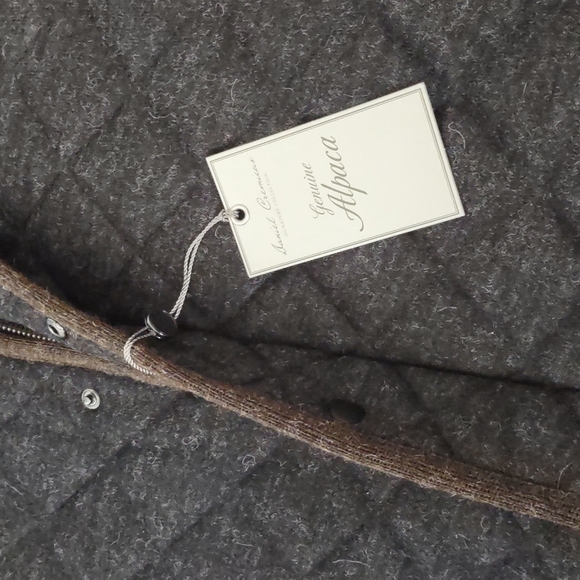 🦙Alpaca Wool Men's Gray Brown Zip snap Vest Jacket $395 Daniel Cremieux New - Picture 9 of 16